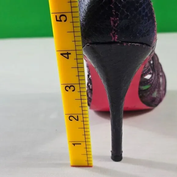 Apple Bottoms Purple Snakeskin Heels - Picture 5 of 9